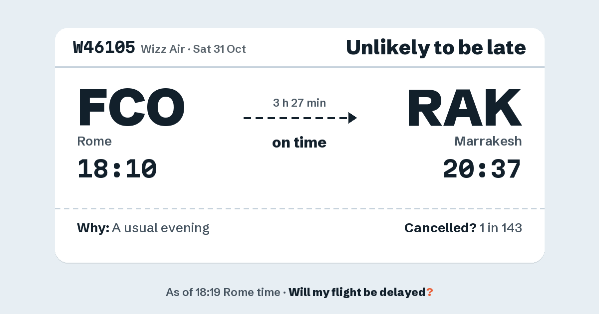 Link preview: W46105 lands about 20:34