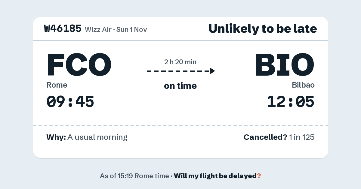 Link preview: W46185 lands about 12:03