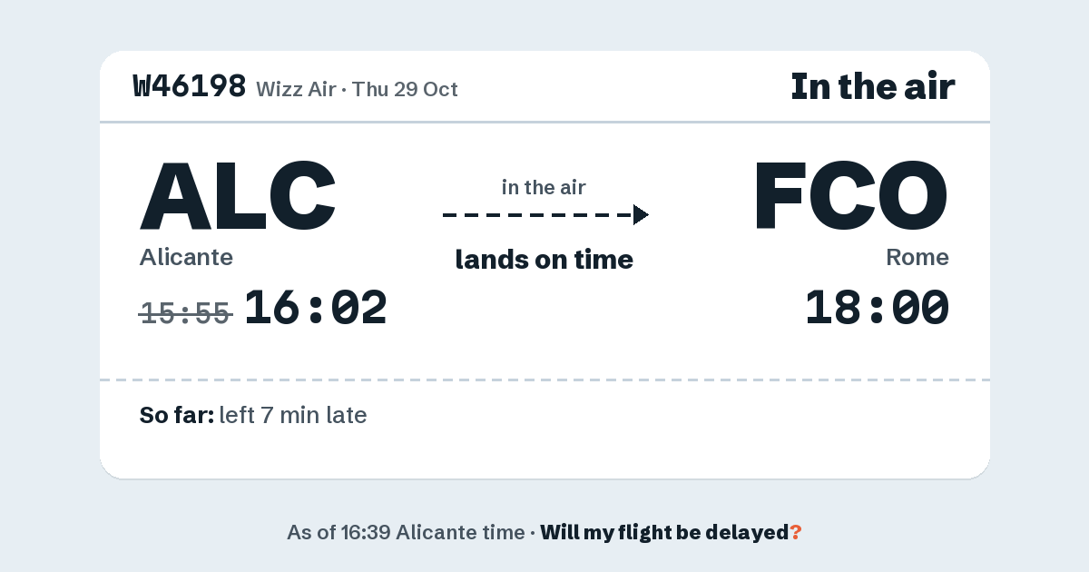 Link preview: W46198 lands about 17:58