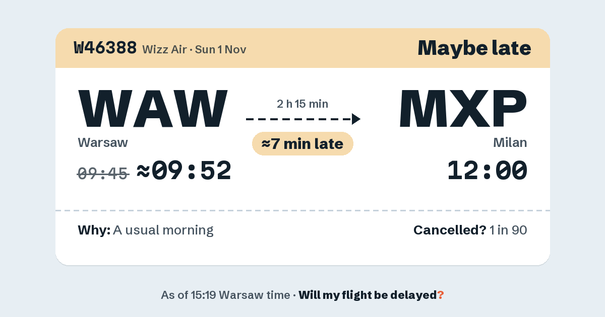 Link preview: W46388 lands about 12:02