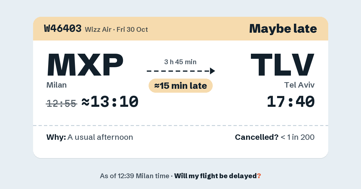 Link preview: W46403 lands about 17:41