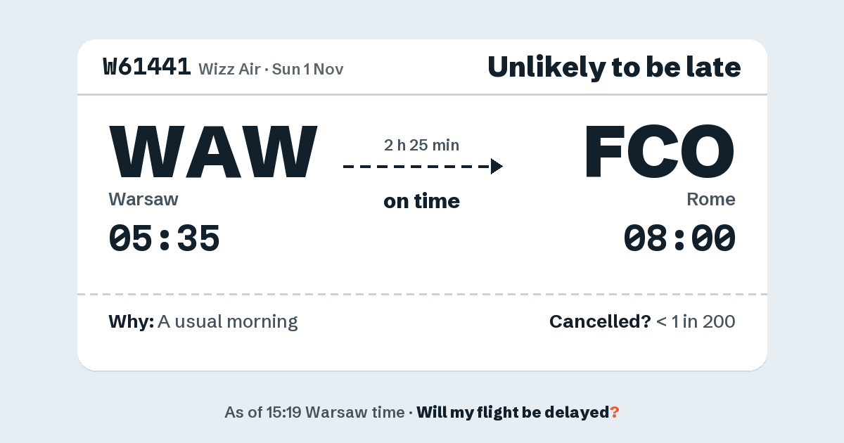 Link preview: W61441 lands about 07:56