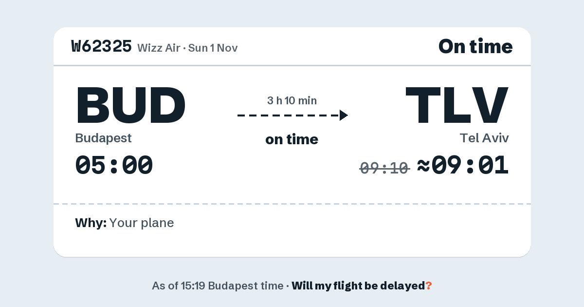 Link preview: W62325 lands about 09:01