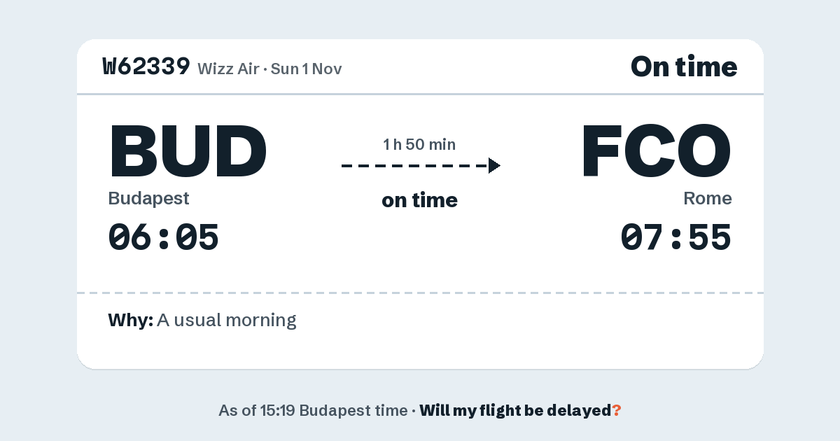 Link preview: W62339 lands about 07:52