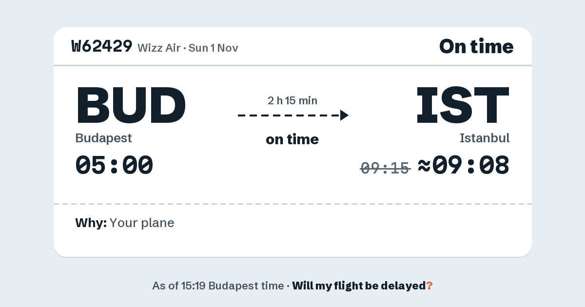 Link preview: W62429 lands about 09:08