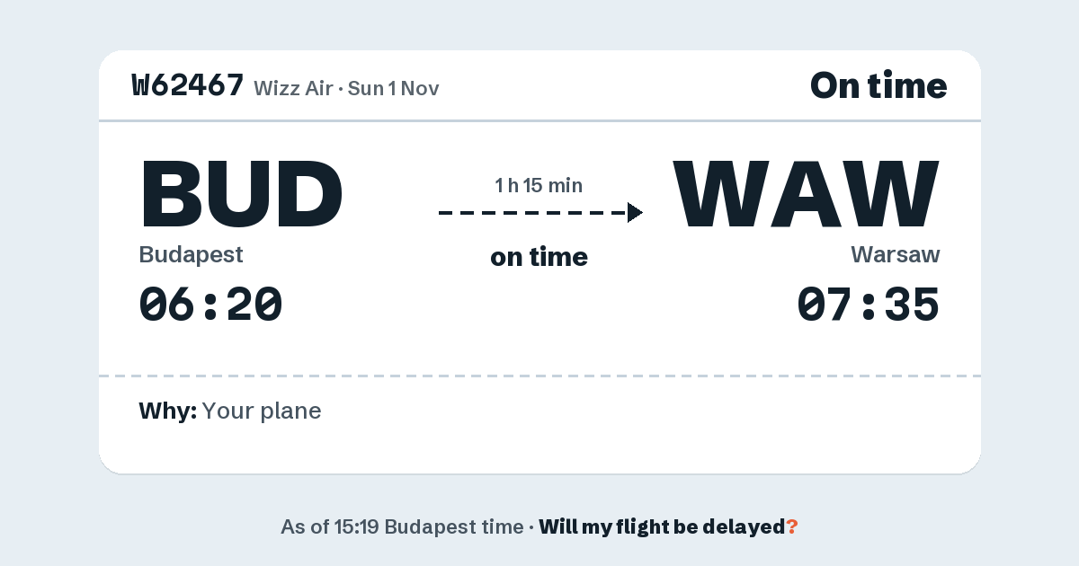 Link preview: W62467 lands about 07:32