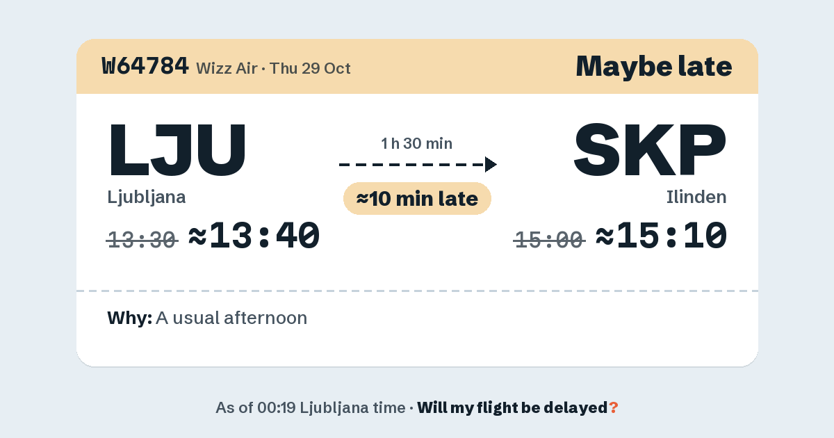 Link preview: W64784 lands about 15:10