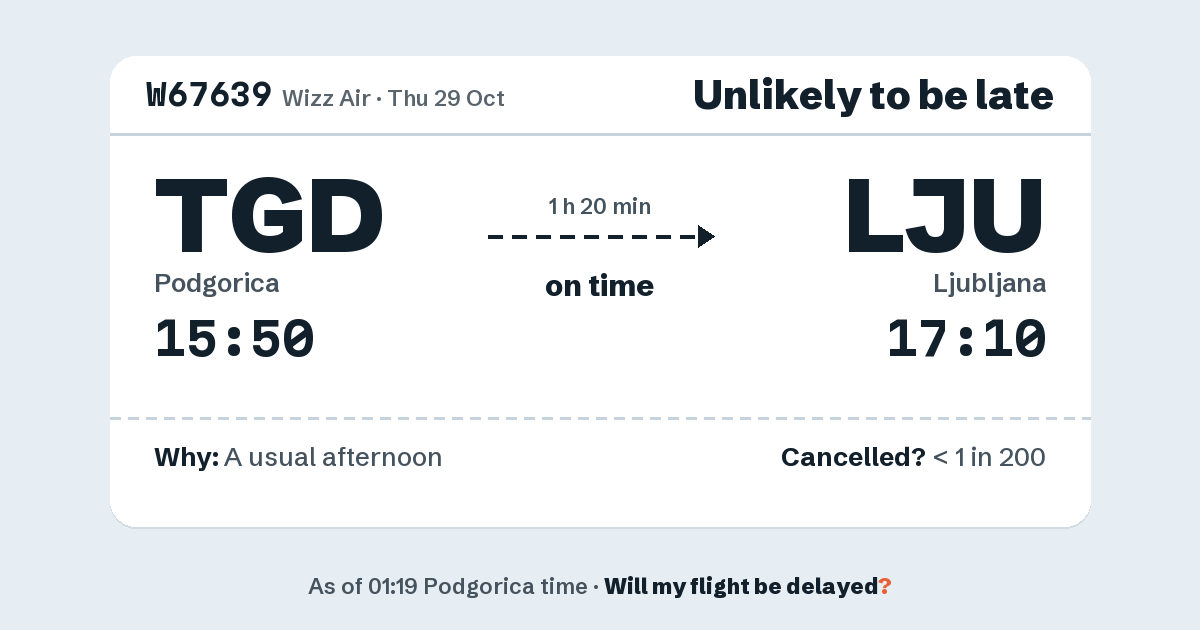 Link preview: W67639 lands about 17:10