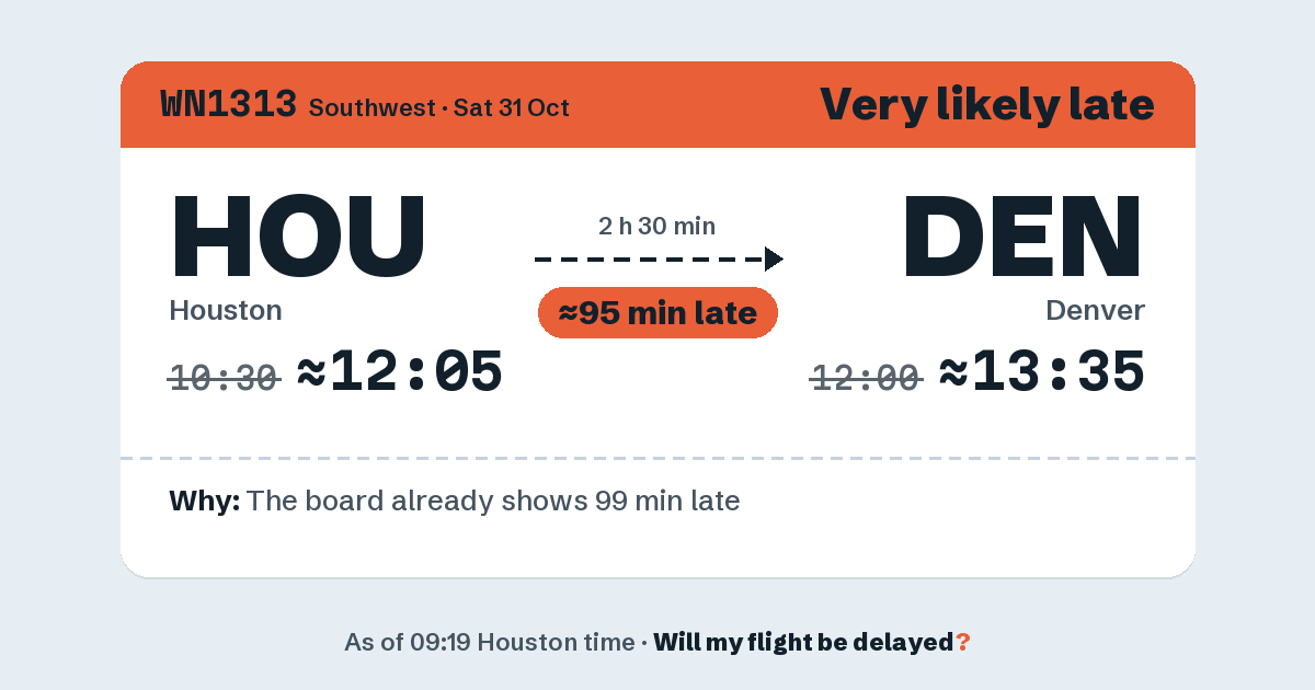 Link preview: WN1313 lands about 13:33
