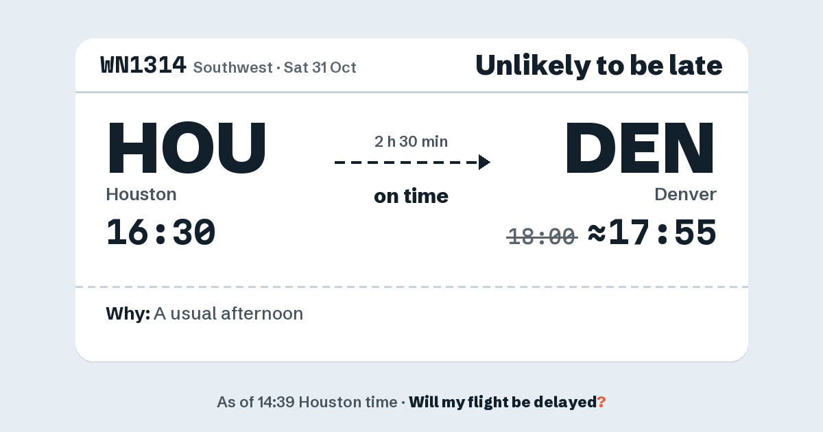 Link preview: WN1314 lands about 17:55