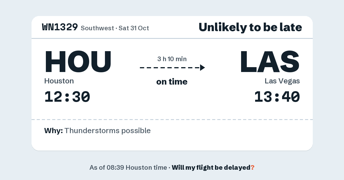 Link preview: WN1329 lands about 13:37