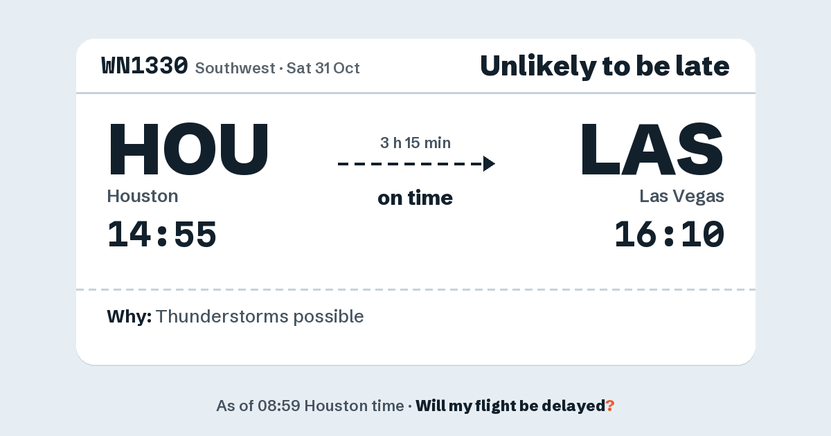 Link preview: WN1330 lands about 16:14