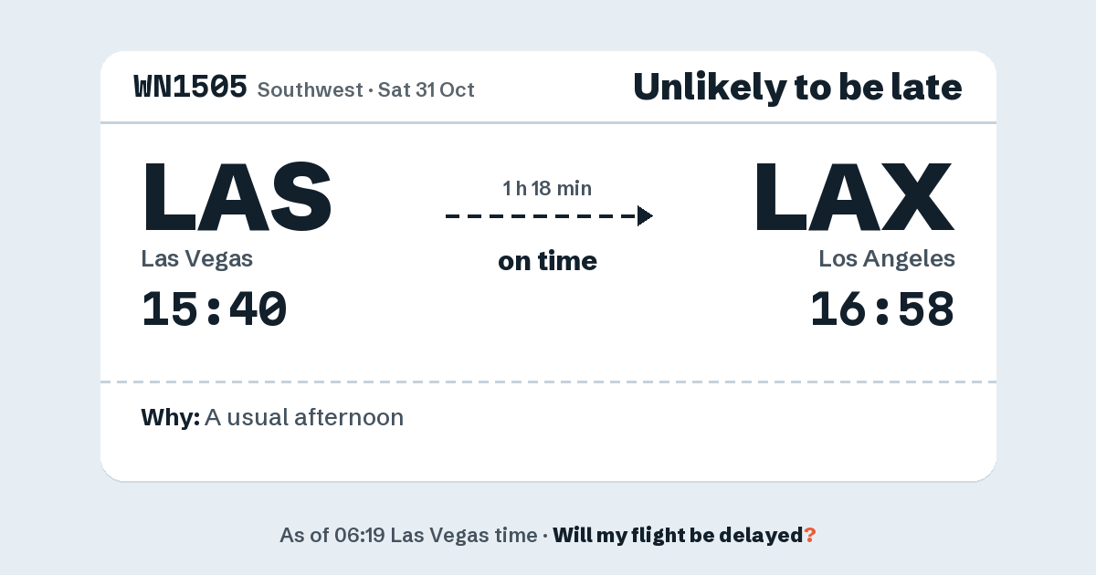 Link preview: WN1505 lands about 17:02