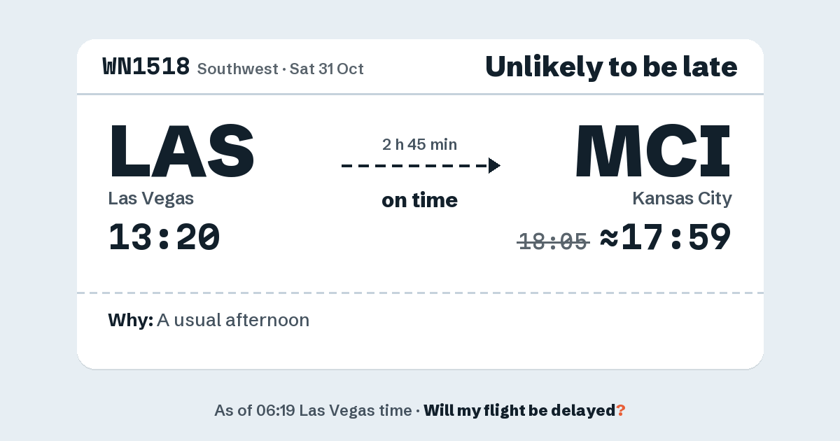 Link preview: WN1518 lands about 17:59
