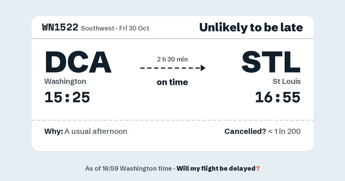 Link preview: WN1522 lands about 16:51