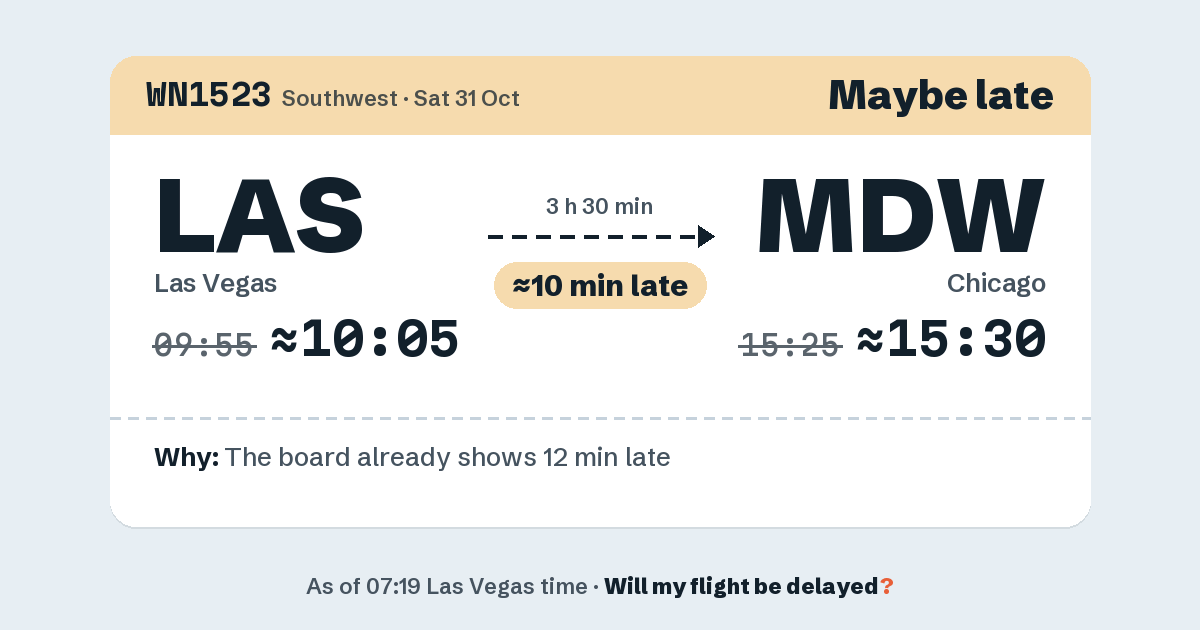 Link preview: WN1523 lands about 15:30