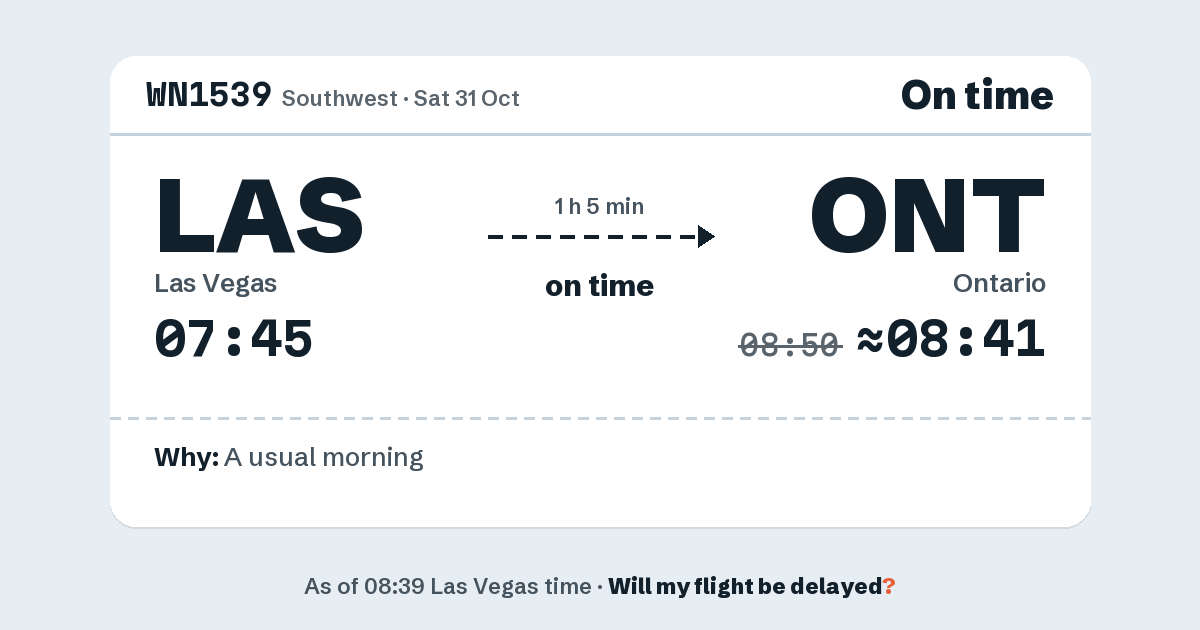 Link preview: WN1539 lands about 08:41