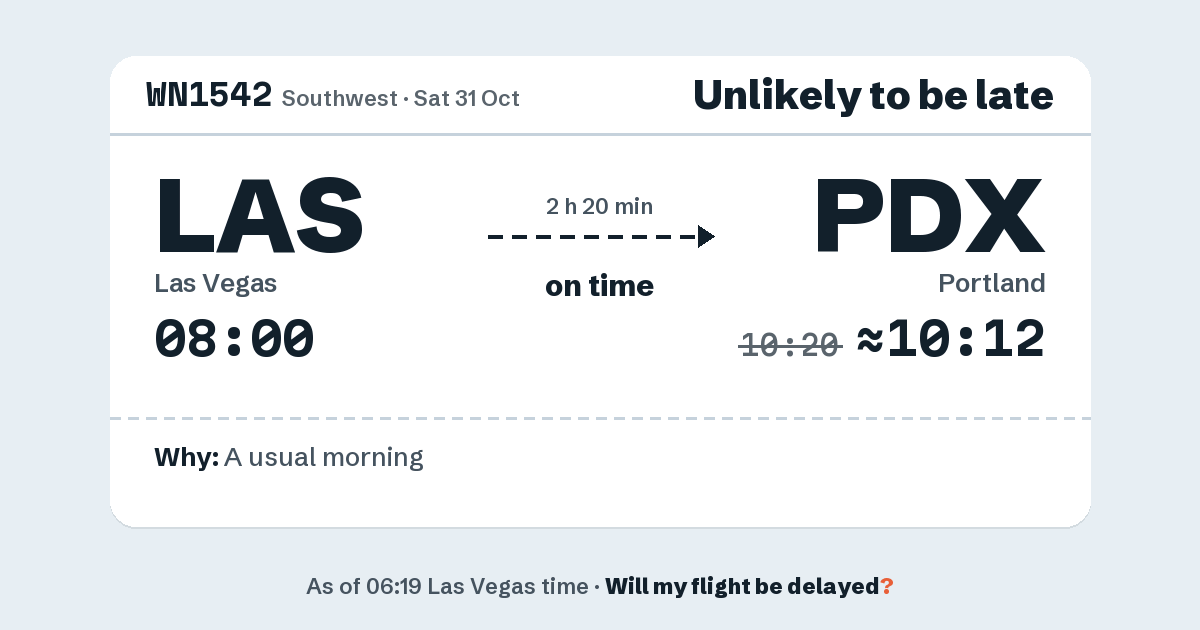 Link preview: WN1542 lands about 10:12