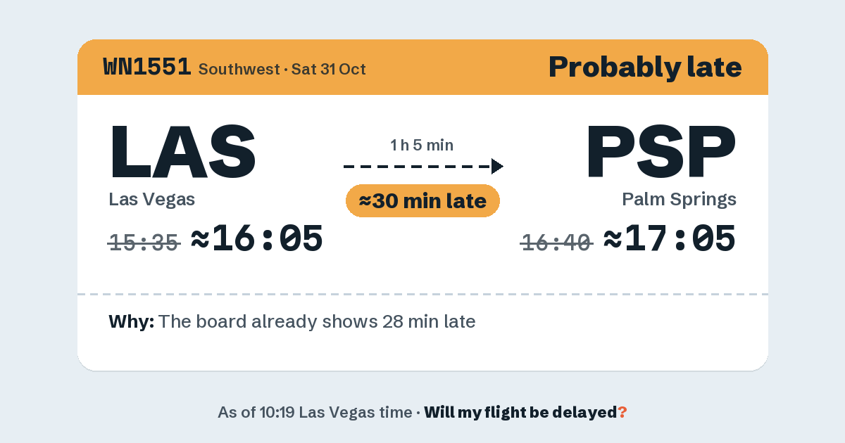 Link preview: WN1551 lands about 17:07