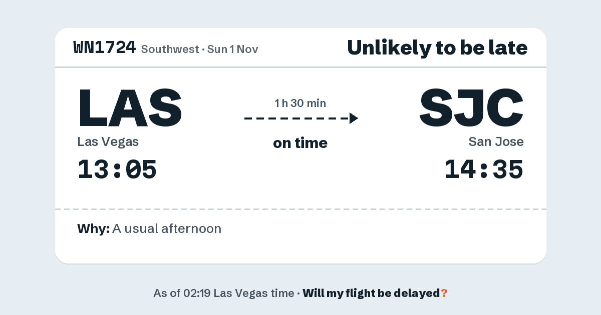Link preview: WN1724 lands about 14:36