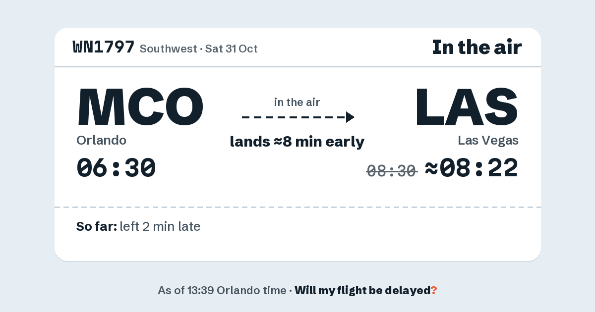 Link preview: WN1797 lands about 08:22
