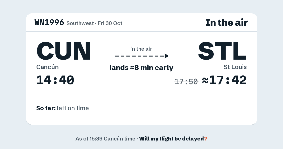 Link preview: WN1996 lands about 17:42
