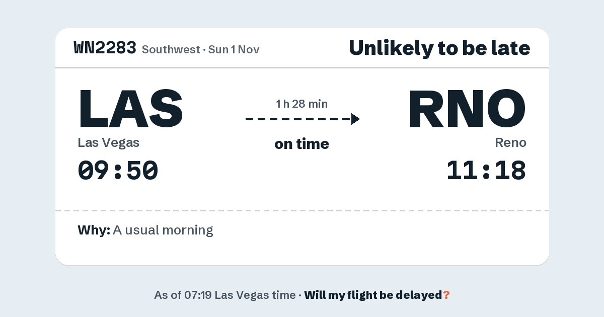 Link preview: WN2283 lands about 11:15
