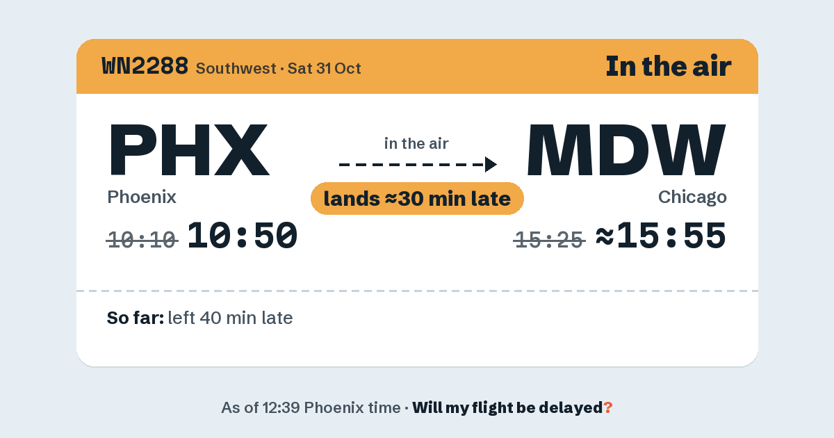 Link preview: WN2288 lands about 15:54