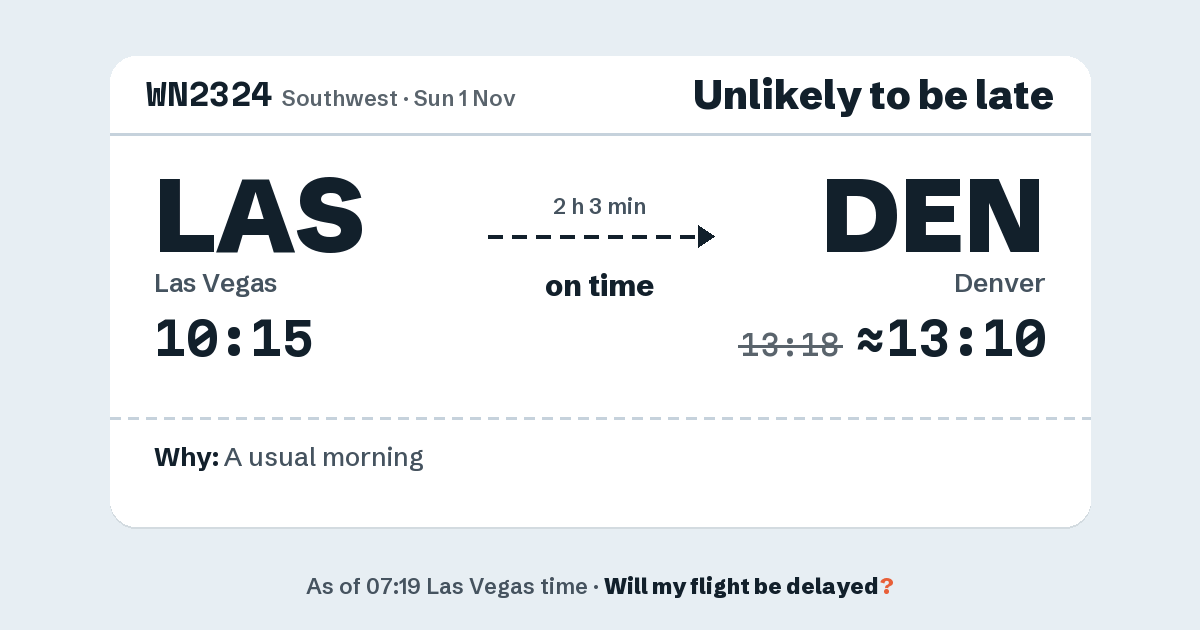 Link preview: WN2324 lands about 13:10