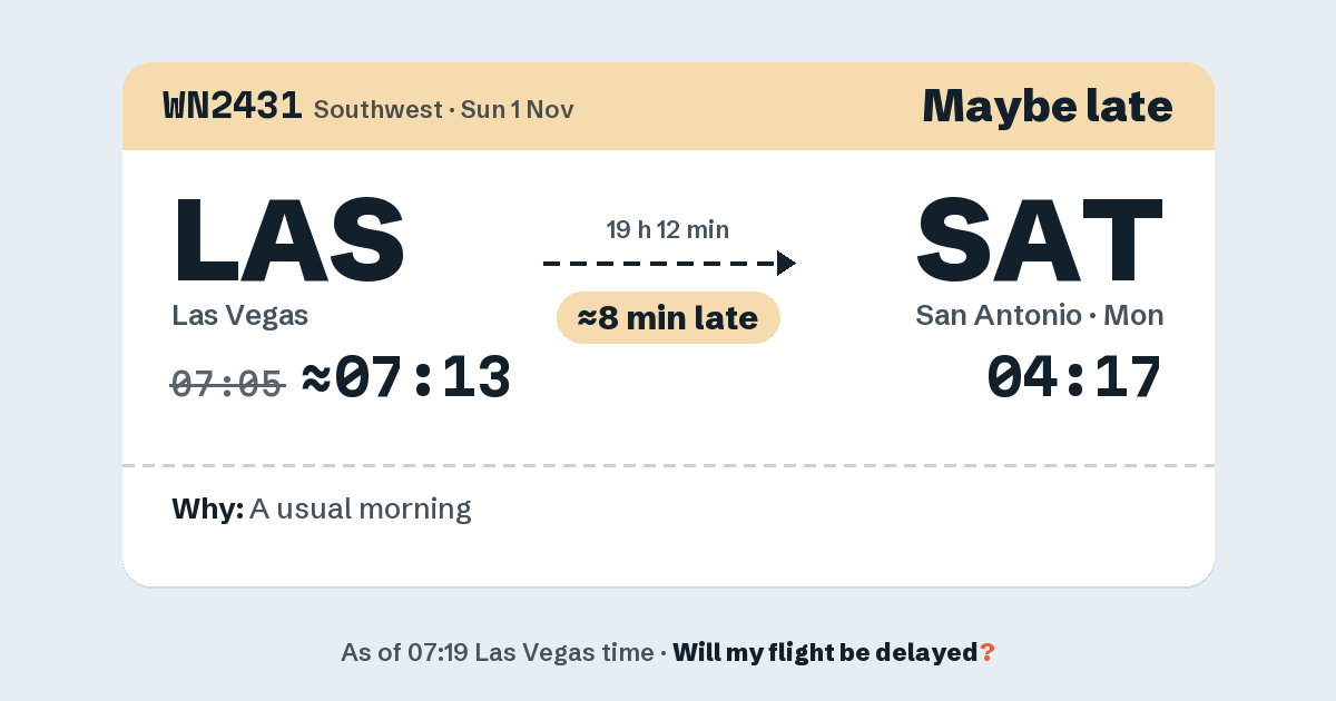 Link preview: WN2431 lands about 04:16