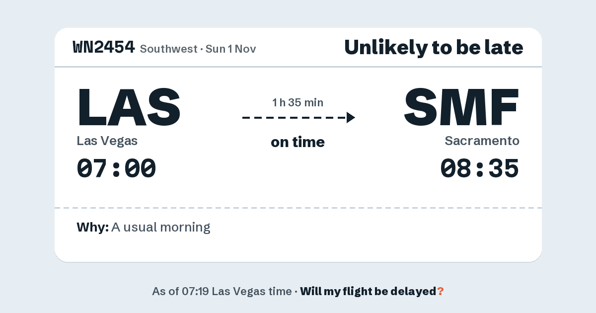 Link preview: WN2454 lands about 08:33