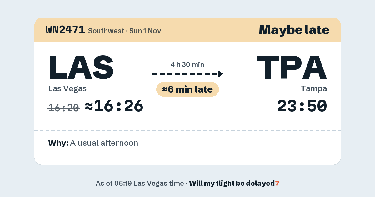 Link preview: WN2471 lands about 23:48