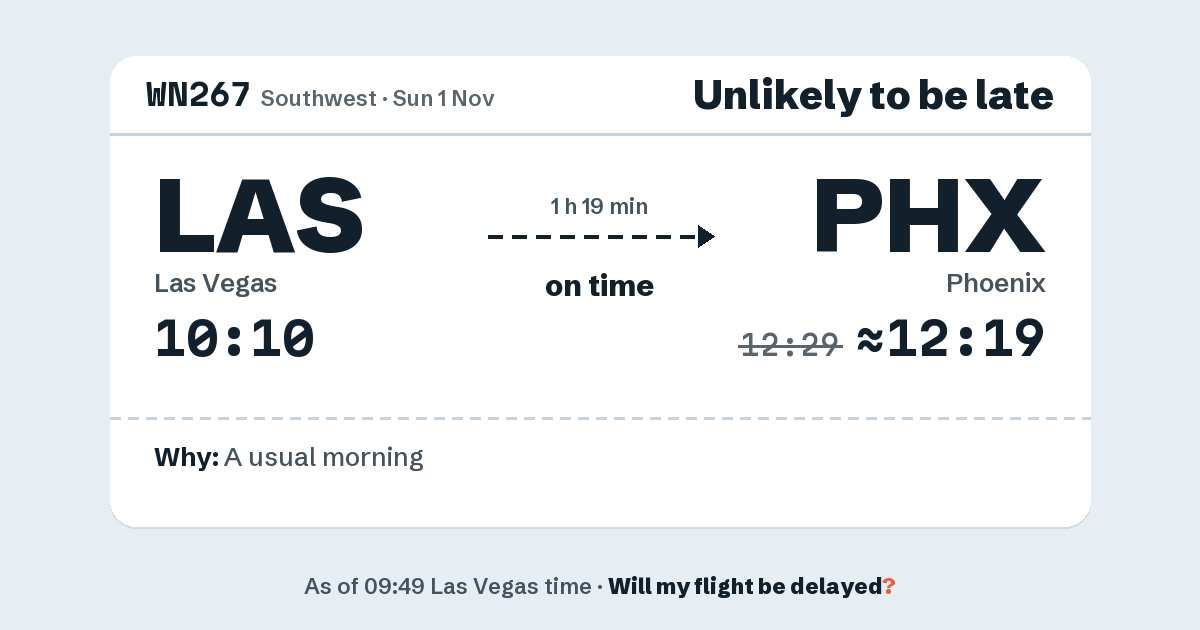 Link preview: WN267 lands about 12:19