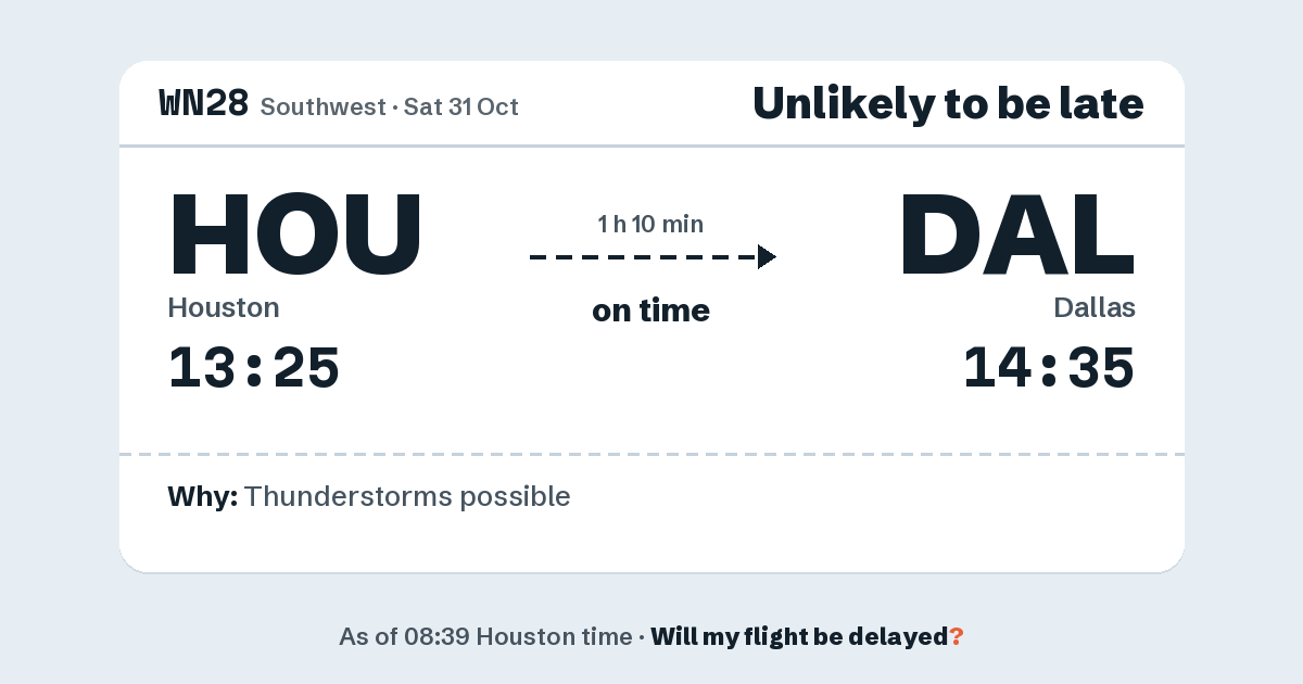 Link preview: WN28 lands about 14:39