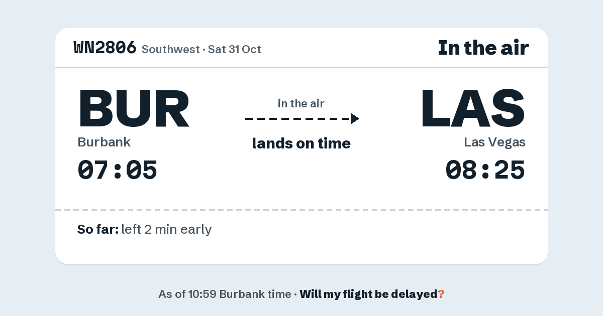 Link preview: WN2806 lands about 08:21