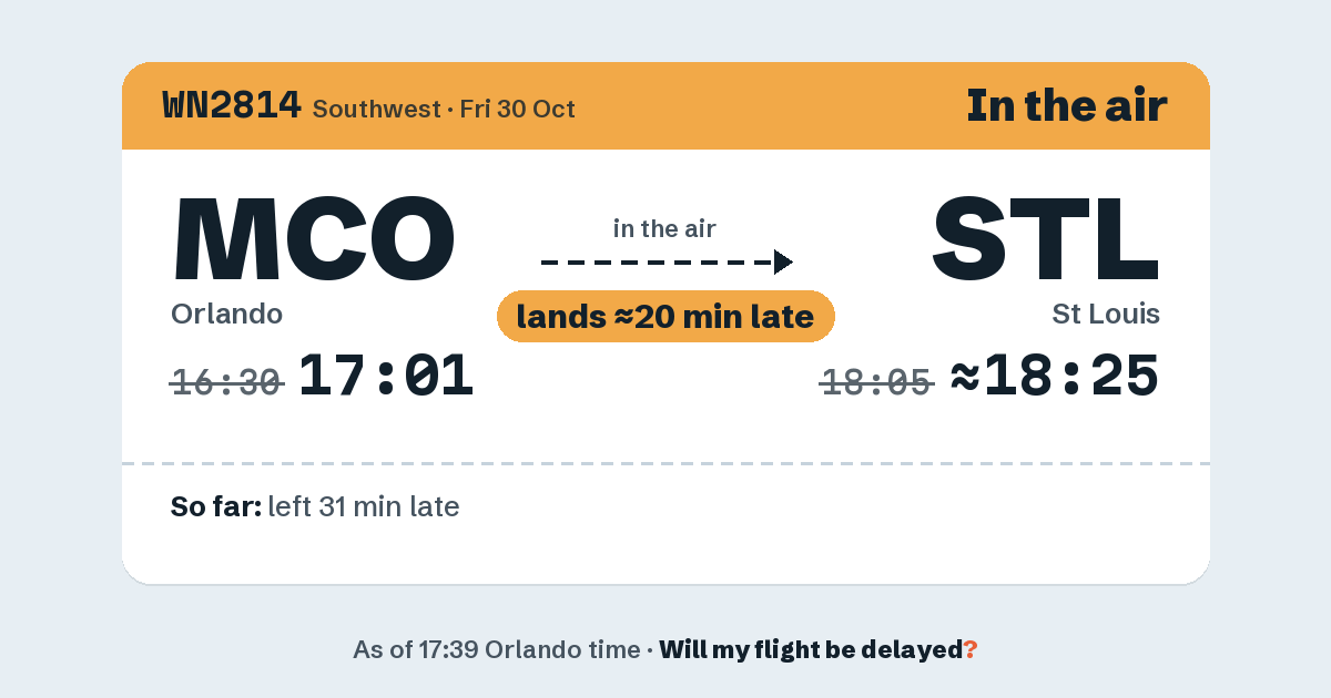 Link preview: WN2814 lands about 18:26
