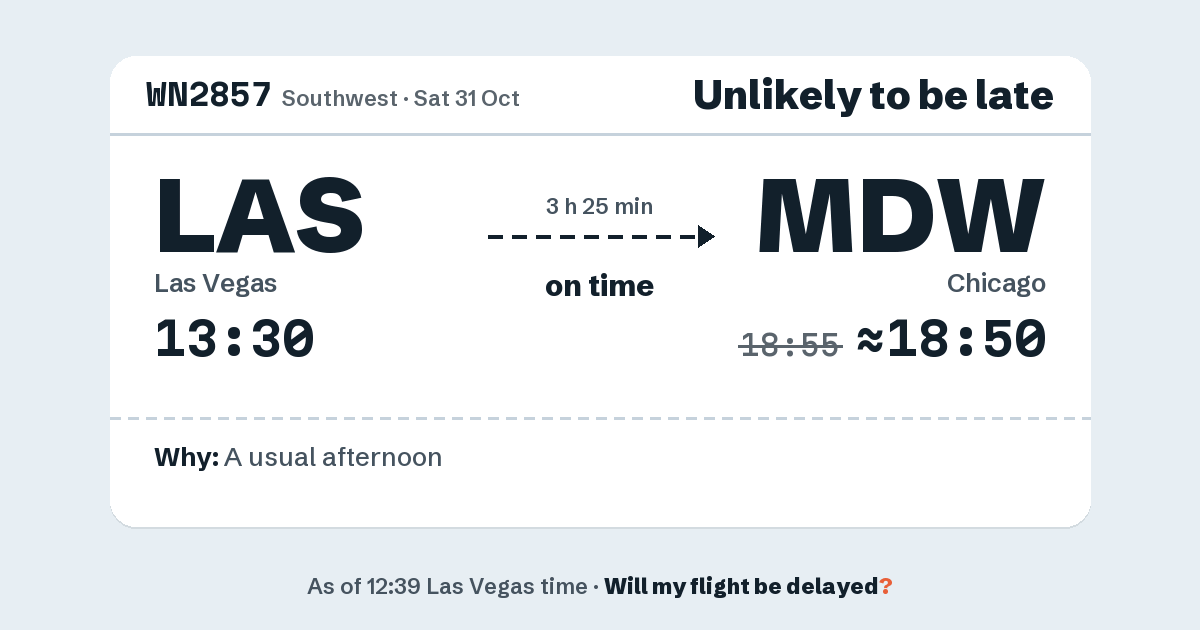 Link preview: WN2857 lands about 18:50