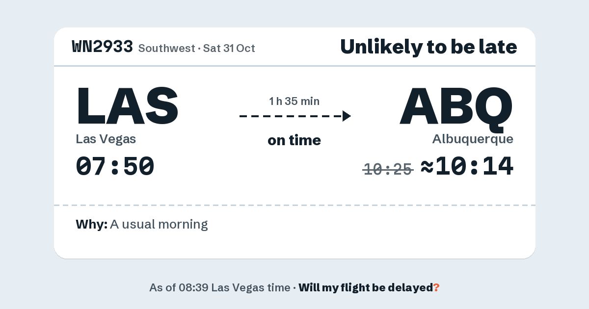 Link preview: WN2933 lands about 10:14