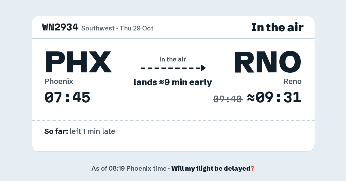 Link preview: WN2934 lands about 09:31
