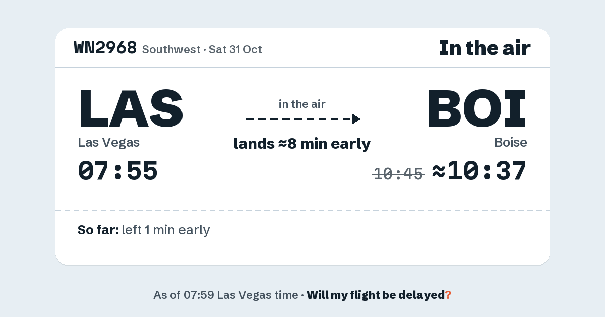 Link preview: WN2968 lands about 10:37