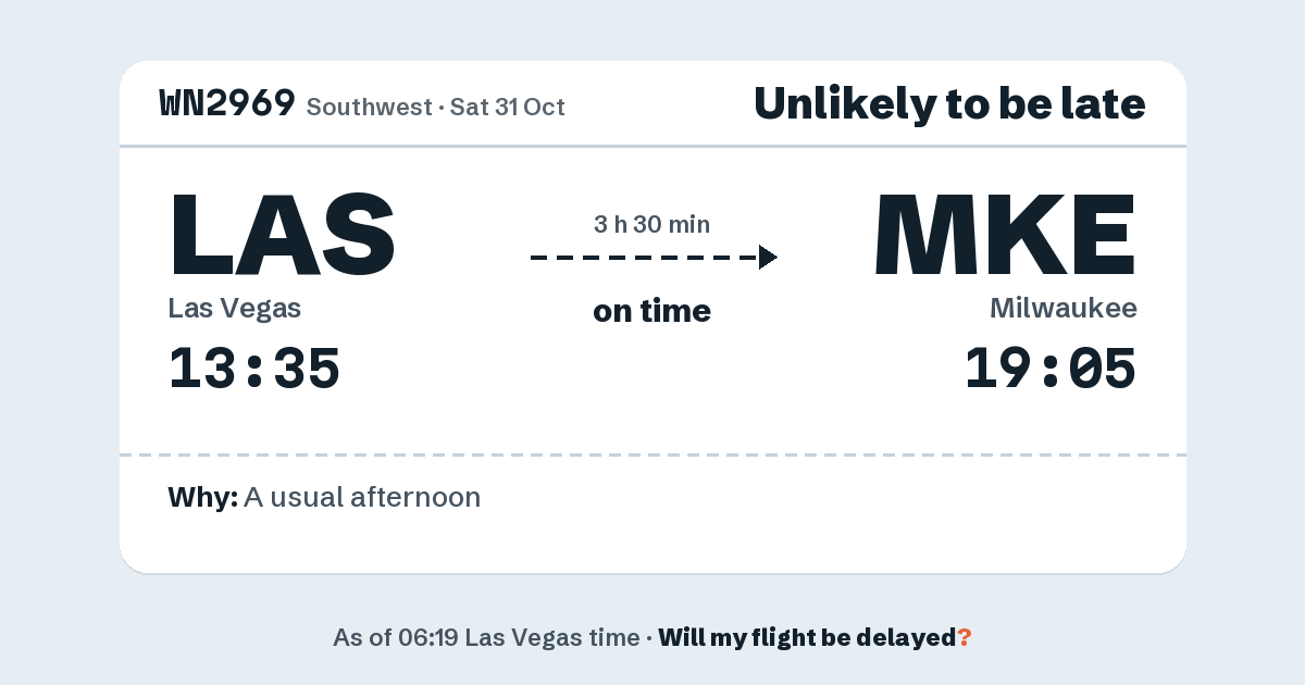 Link preview: WN2969 lands about 19:03