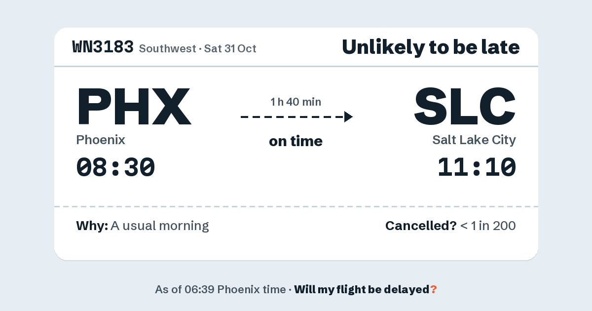 Link preview: WN3183 lands about 11:08