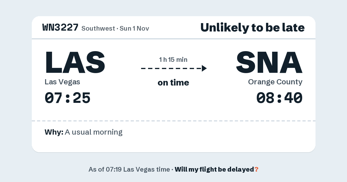 Link preview: WN3227 lands about 08:36
