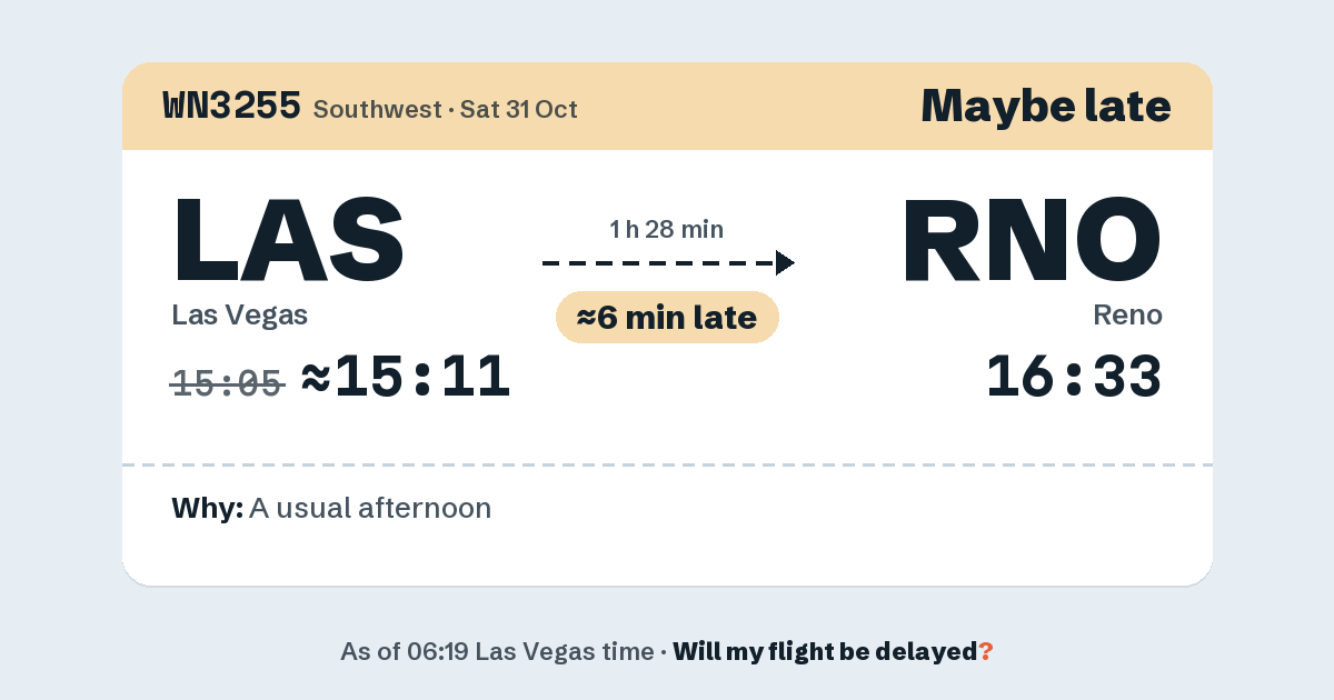 Link preview: WN3255 lands about 16:37
