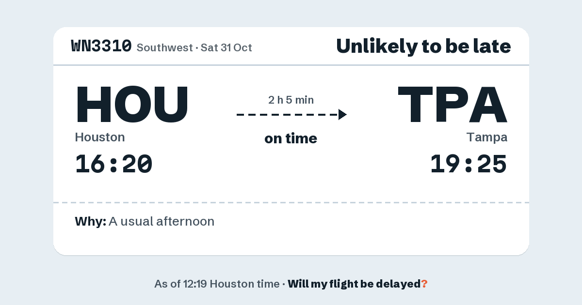Link preview: WN3310 lands about 19:24