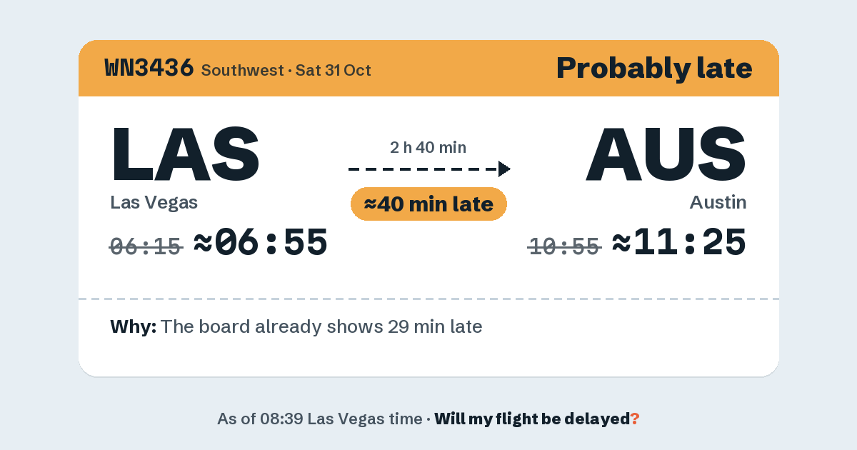 Link preview: WN3436 lands about 11:25