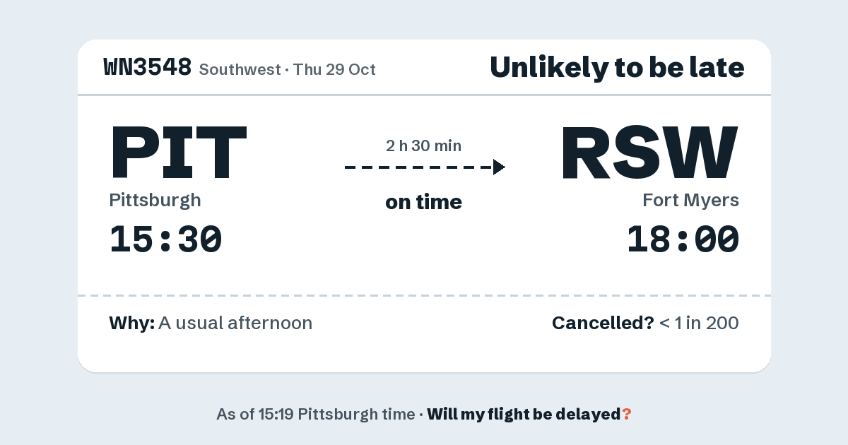 Link preview: WN3548 lands about 18:02