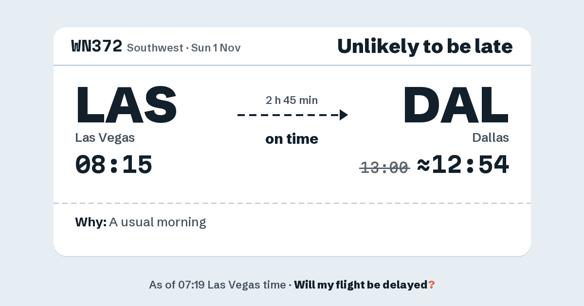 Link preview: WN372 lands about 12:54