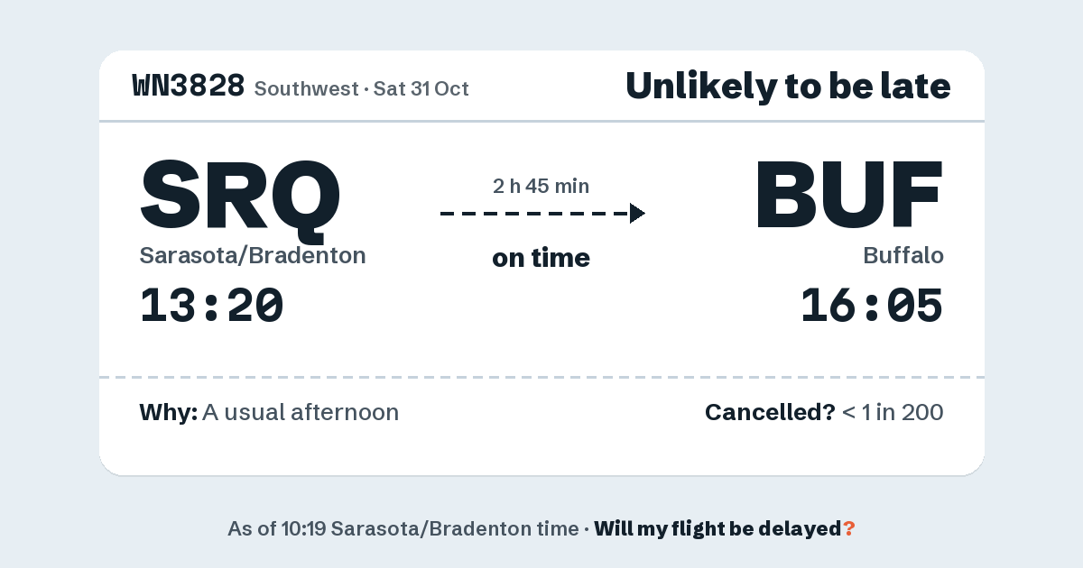 Link preview: WN3828 lands about 16:03
