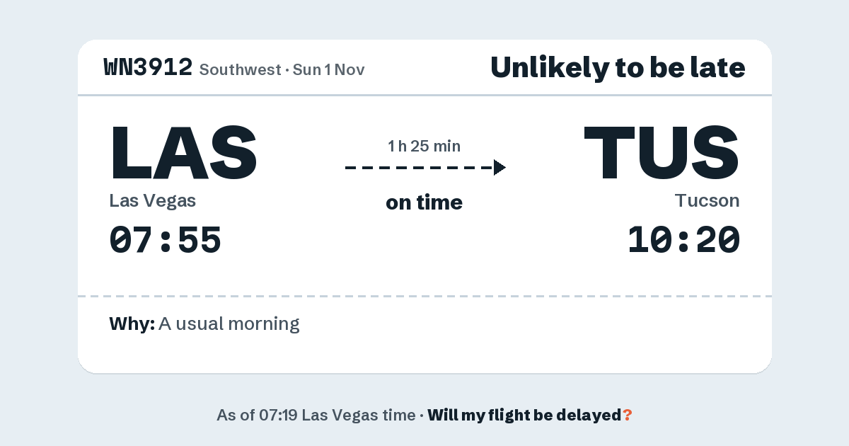 Link preview: WN3912 lands about 10:16